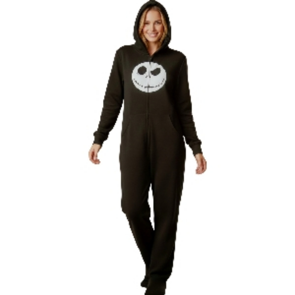 Nightmare Before Christmas Hooded Footed Pajama Medium Microfleece Disney